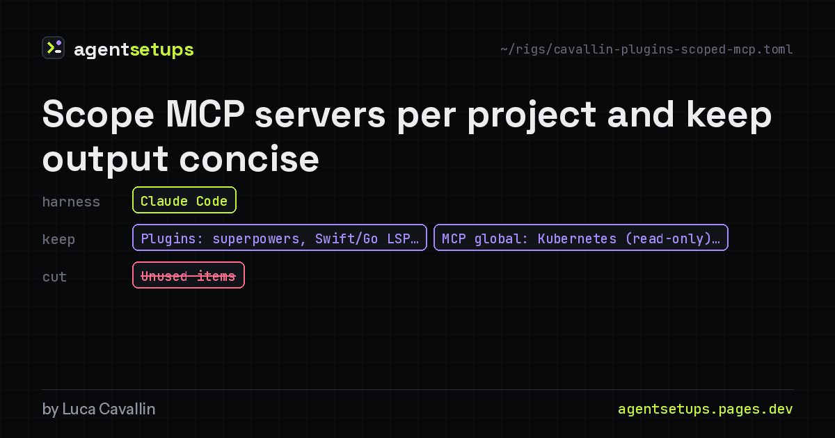 Share image: Scope MCP servers per project and keep output concise