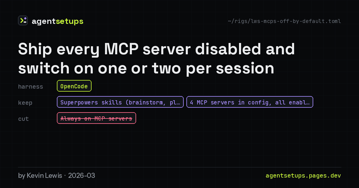 Share image: Ship every MCP server disabled and switch on one or two per session