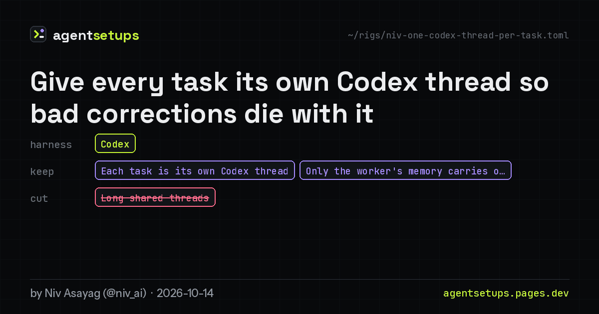 Share image: Give every task its own Codex thread so bad corrections die with it