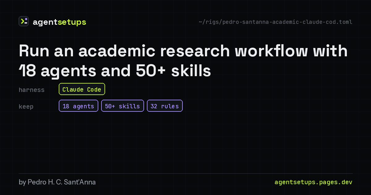 Share image: Run an academic research workflow with 18 agents and 50+ skills
