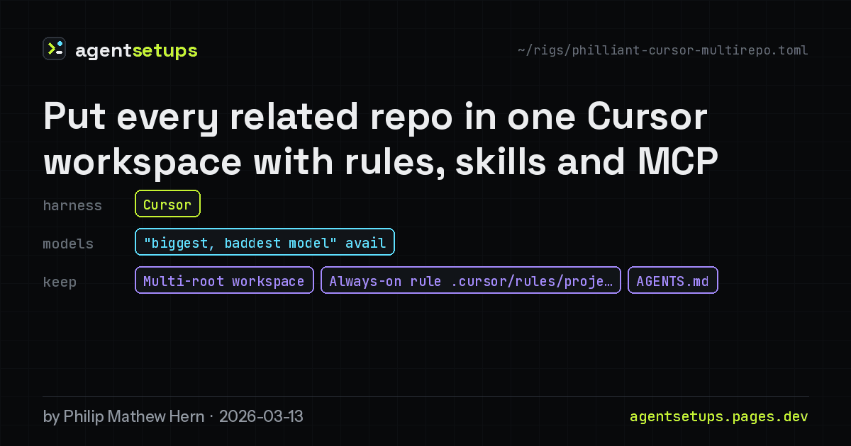 Share image: Put every related repo in one Cursor workspace with rules, skills and MCP