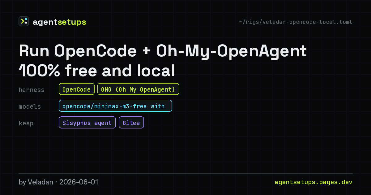 Share image: Run OpenCode + Oh-My-OpenAgent 100% free and local